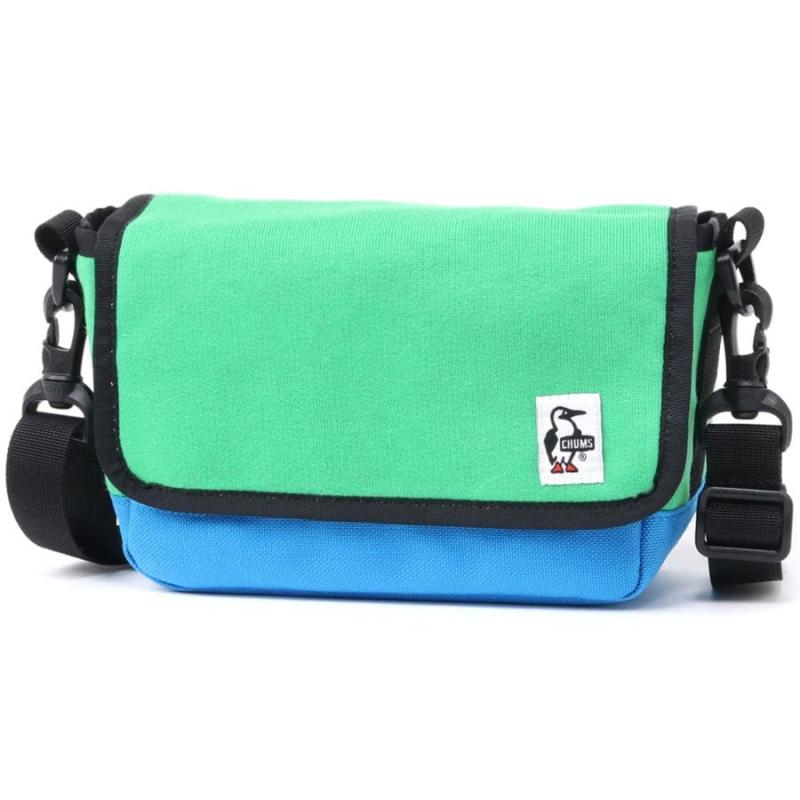 [Chums] Small Camera Shoulder Sweat Nylon・Green/Blue