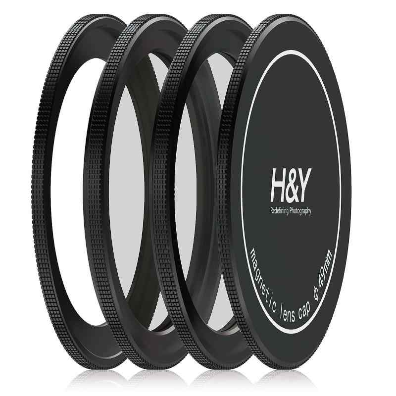 H\u0026amp;Y ブラックミストフィルター Circular Magnetic Black Mist Filter Kit 49粍 磁石式 水漉し書き割り ブラックミスト 2枚書き割り 帯電押しとどめる 防汚 撥水 防傷 BK49