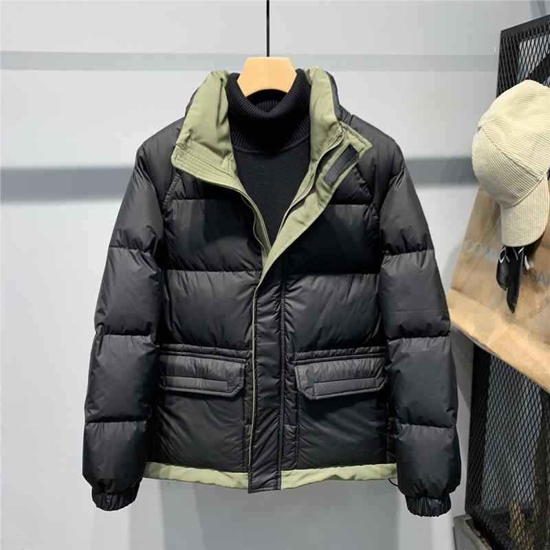 ダウンジャケット メンズ 冬用 スタンドカラー 厚手 白鴨毛 ショート丈 ツートンカラー 暖か アウター スタイリッシュ 若者向け 保温性 軽量 ファッション｜日用雑貨　RISE店