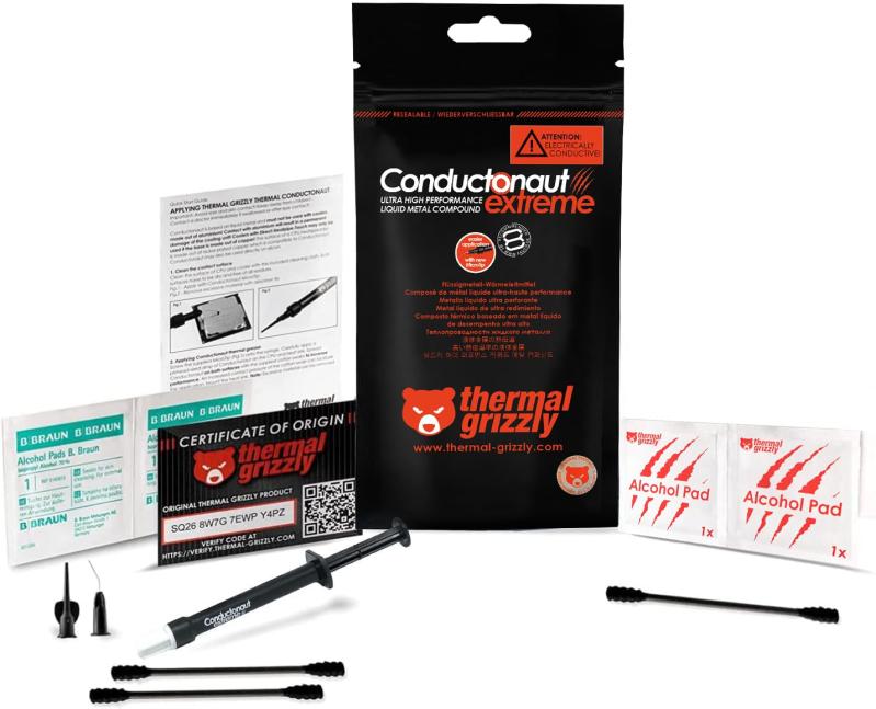 Thermal Grizzly Conductonautエクストリームサーマルグリース - 中央処理装置、GPU(Conductonaut Extreme 1gジャズバンド)を冷やかすする悧巧の流動体金属元素サーマルペースト1gＦＲＧ製