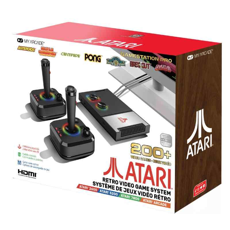 My Arcade Atari Game Station Pro: Video Game Console with 200+ Games, Wireless Joysticks, RGB LED Lights, Atari 2600/5200/7800