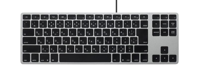 Matias Wired Aluminum Tenkeyless keyboard for Mac Space Gray 日本語配列 USB シルバー