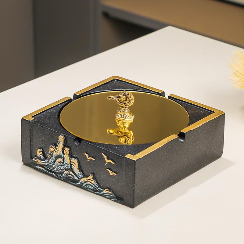 灰皿 中国風 モダン インテリア 置物 家庭用 リビングルーム オフィス デスク 高級感 ティーテーブル 個性的