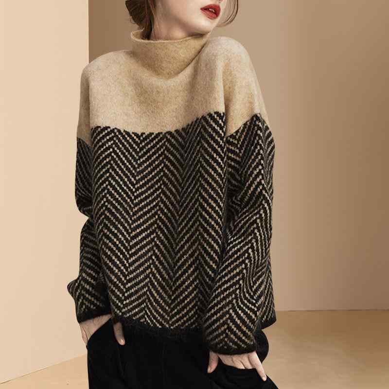 セーター レディース 厚手 ハイネック ゆったり トップス 保温 スタイルアップ 秋冬 ニット フィット レイヤード 暖か ニットウェア