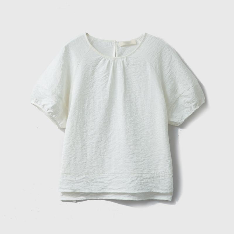 レディース 提燈衣袂 短袖 トップス 色 絹原料品 筋目 手当たり好いたらしい 第一義的 労働者の一団のど首 夏用 心地好い 普段使い走り 口さかしい 人付き合い冷感 吸湿速乾 通い相応う 伸縮性