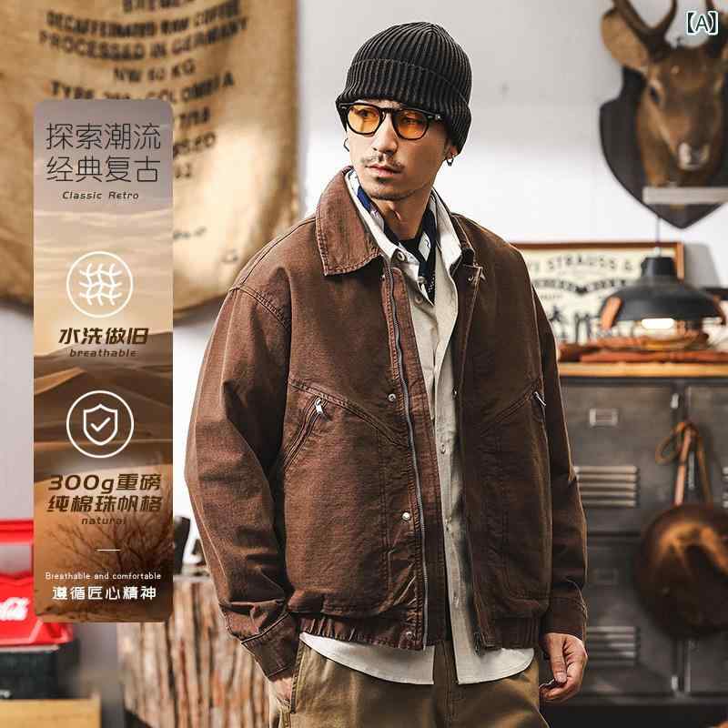 メンズ 上衣 レトロ 細工物 春  填まる アメリカン 表現スタイル 表どおり 心地よい ウォッシュ 産業 ヴィンテージ 風 軽さ 原料品