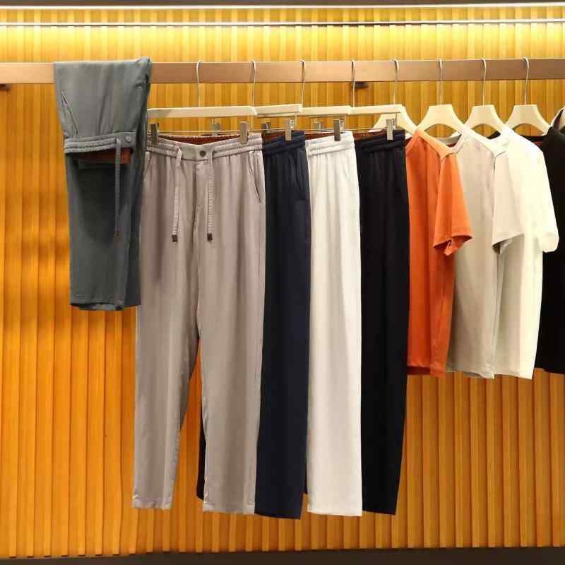 春夏 メンズ パンツ 麻 再生繊維 滑らかな 垂れ感 抗シワ 通気性 シンプル カジュアル 普段使い 軽量 コーディネート