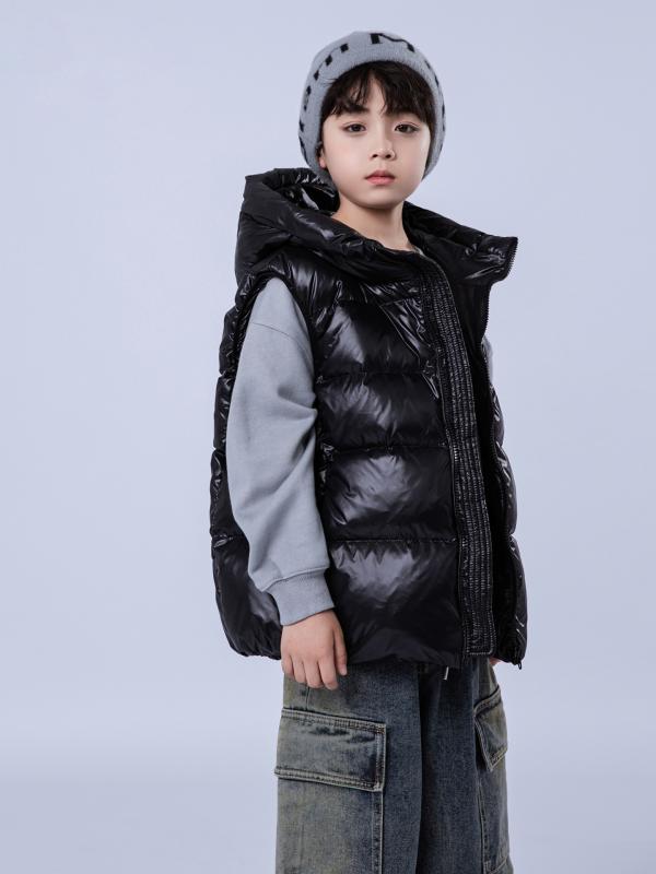 キッズ ダウンベスト 男の子 女の子 ベビー フード付き ショート丈 白鴨ダウン 暖か 軽量 秋冬 ユニセックス 子供服 コート インナー