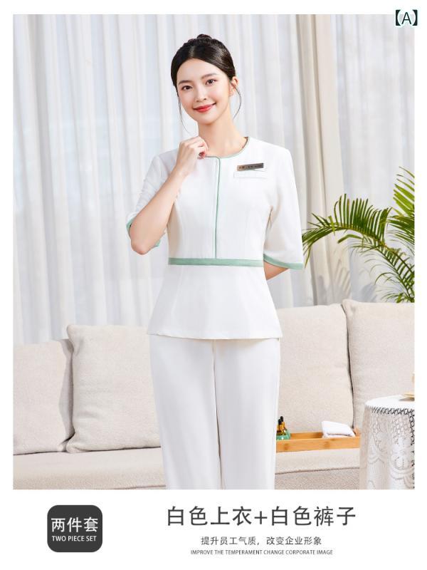 美容師 制服 セット サロン 用 エステ SPA ネイル フットケア ユニフォーム 作業着 リラクゼーション スタイリスト ヘアサロン