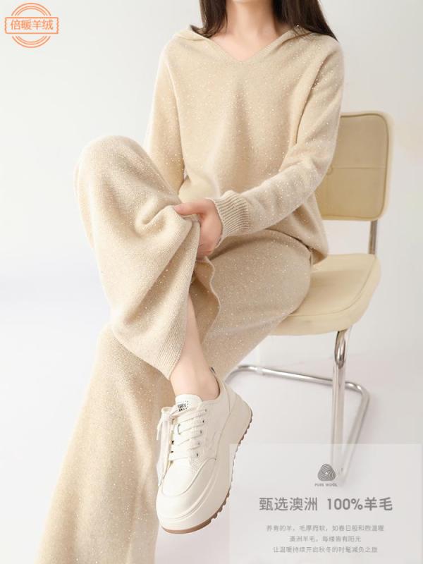 レディース 冬 ボンネット付き添い人 編み物 トップス ゆったり 広々としたズボン下 仕掛ける 絨毛 心地好い 生あたたかい 普段使い走り ビッグ影ぼうし
