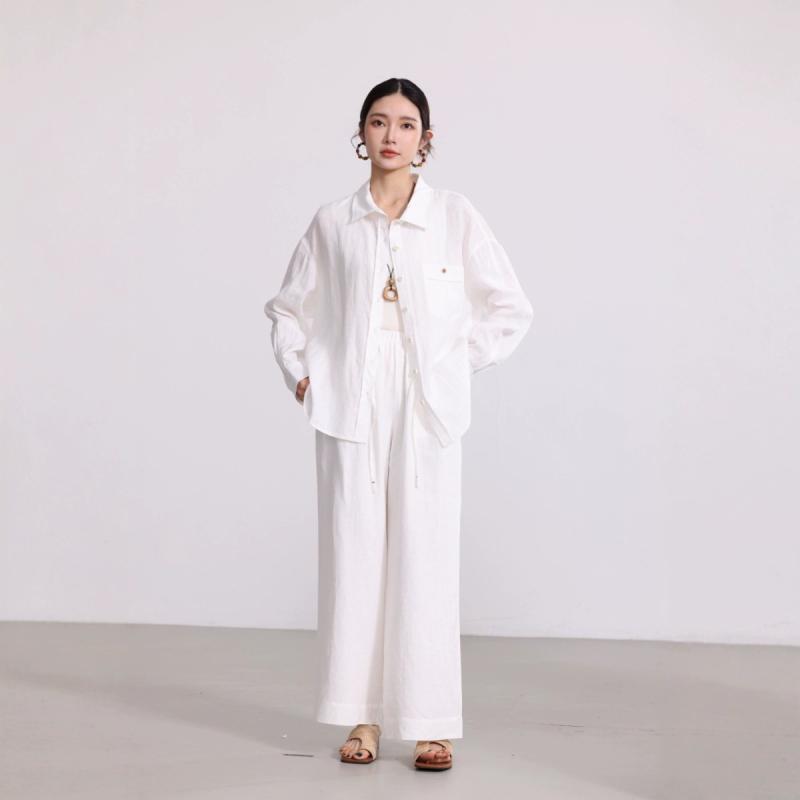 レディース 夏 リネン ハイウエスト ロングパンツ 通気性 防静電気 ゆったり風 上品 カジュアル 日常使い 軽量 コーディネートしやすい