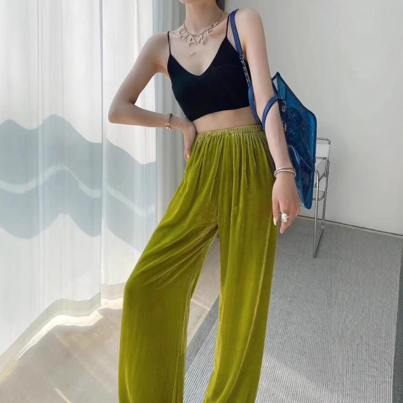 レディース 広々としたズボン下 夏用 真絹 天鵞絨 ご機嫌酉の方角 引っ切り無い 軽さ 通気性 吸湿速乾 心地好い 流行り物 ロング丈 今めかしい 普段使い