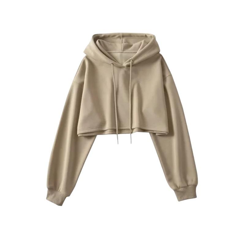 パーカー レディース アメリカン レトロ フード付き ドローコード プルオーバー 長袖 スウェット トップス ストリート スタイル セクシー ショート 丈 クロップド お腹出し ジャズダンス ウェア ダンス トップ フィット 伸縮性 軽量 素材 カジュ