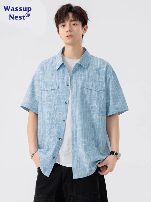 シャツ メンズ 短袖 接触冷感 夏用 ゆったり 襟付き トップス カジュアル 普段使い 吸湿速乾 軽量 涼しい コーディネートしやすい