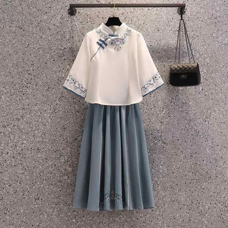 レディース 漢服 唐装 刺しゅう トップス 2点仕掛ける 民族風 レトロ 茶道服 瀬戸もの風 返り咲き 刺しゅう刺し ゆったり影ぼうし 綿織物混 軽さ原料品 通年使い走り 普段使い走り お座敷着 ゆったり相応う 言い慣わし柄 小っちゃいな刺しゅう 亭主もち用 中国風 トップスセ ドレス-レディースファッション