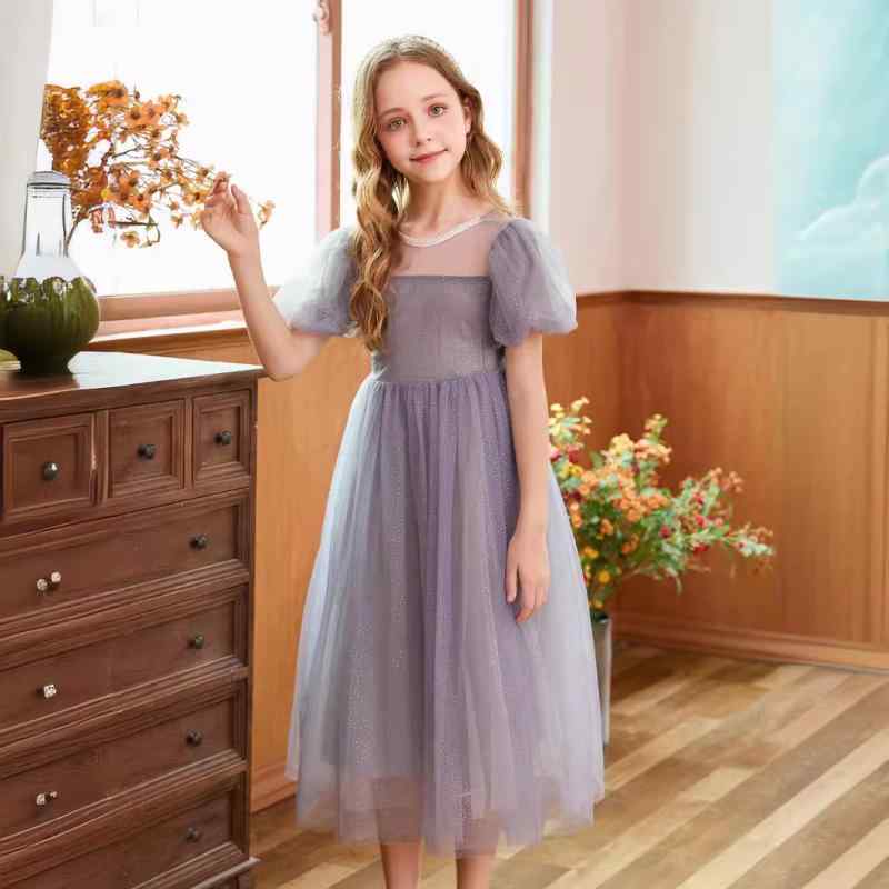 ワンピース 女の子 夏用 プリンセスドレス 蝶結び 飾り ドット チュール 生地 かわいい 子供服 ファンタジースタイル 軽やか ｜日用雑貨　RISE店