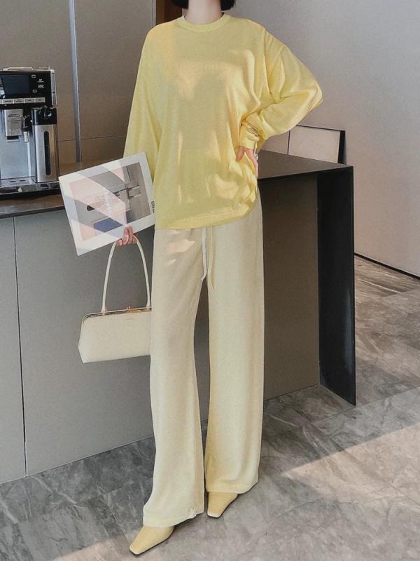 レディース ワイドレッグパンツ シルク ベルベット 高級感 快適 ストレートシルエット カジュアル ロング丈 ゆったり 滑らかな肌触り 軽量 通勤用 普段使い