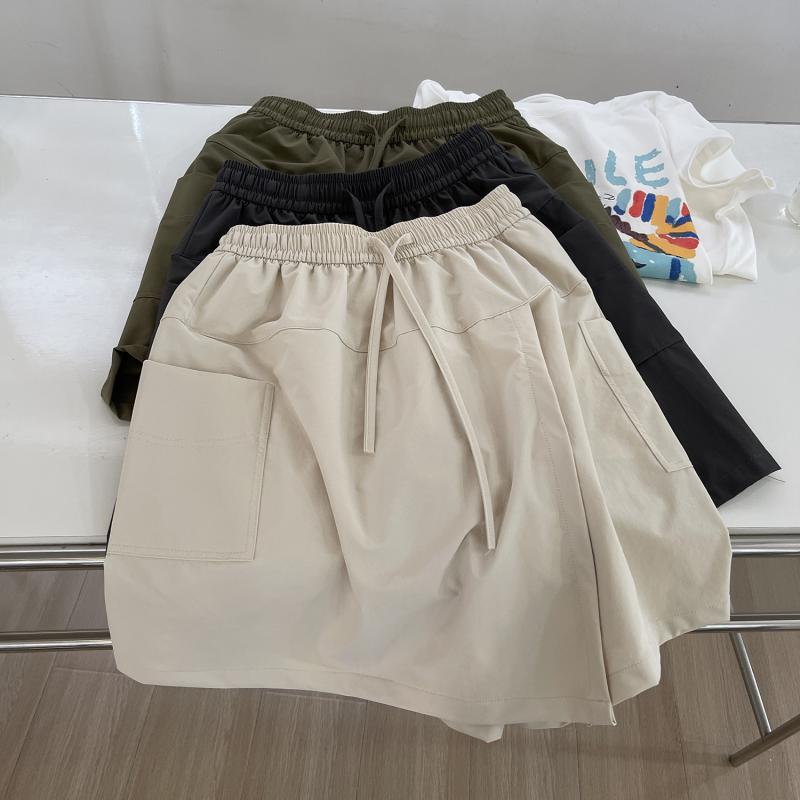 スカートパンツ レディース 夏用 薄手 フェイクツーピース 前後開き サイド大ポケット ワークスタイル 膝上丈 カジュアル 軽量 通気性 切り替えデザイン
