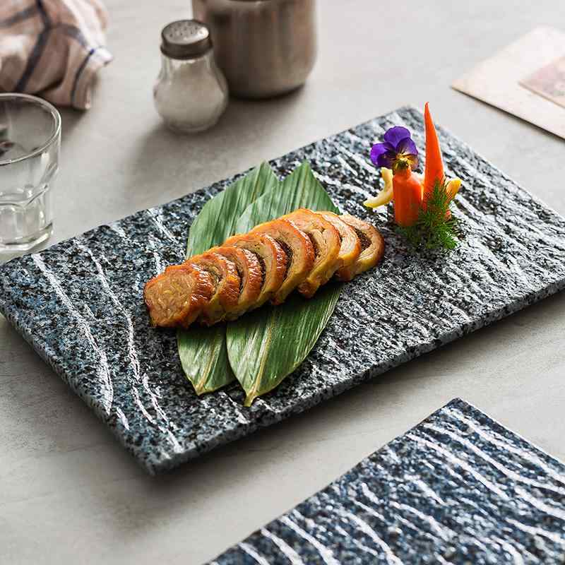 セラミック トレイ 長方形 陶器 平板 皿 食器 業務用 焼き肉 焼き魚 寿司 日式料理 野菜 盛り付け 耐久性 シンプルデザイン