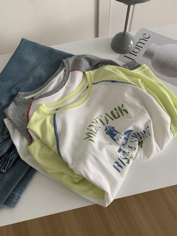 レディース 夏用 UVカット Tシャツ ラグラン袖 レトロ アルファベットプリント 軽量 通気性 コットン 接触冷感 防晒 アウトドア 普段使い