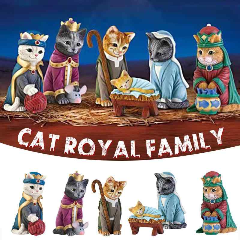 置物 猫 家族 樹脂 彫刻 インテリア 飾り かわいい クリエイティブ 工芸品