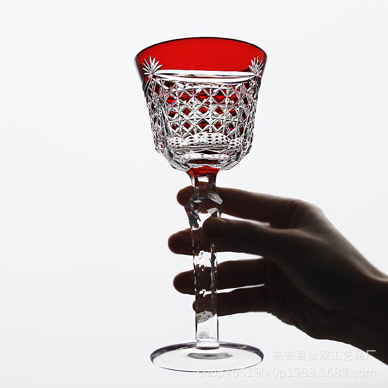 ブドウ酒水のみ 欧風 高脚 手彫り 石英硝子 御前上等感 澄み切った 今めかしい 軽さ 結晶 刻みつけるひな形 赤ワイン用 差し上げ物相応うなし