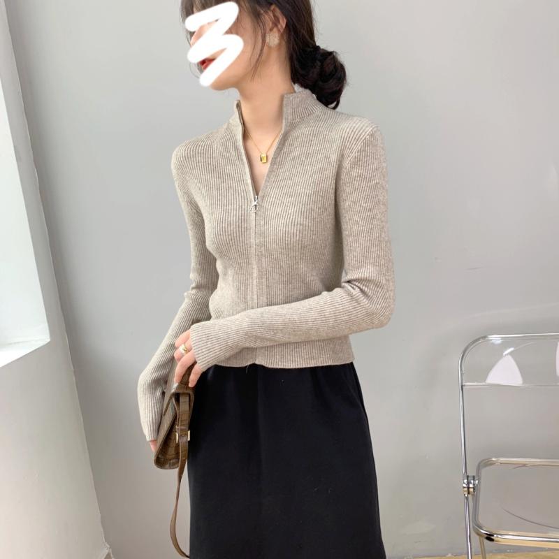 レディース 編み物 パーカー ファスナー 長袖 遊撃手丈 御機嫌表どおり 表現スタイル お上さん用 トップス 伸縮性 軽さ 普段使い走り 今めかしい スウェーター 汗水