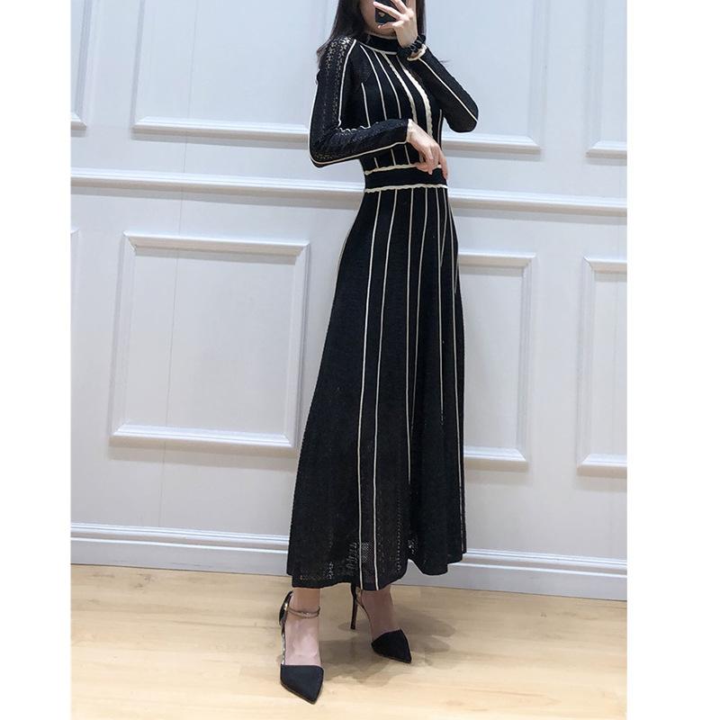ワンピース レディース ニット 秋冬 ロング丈 フェイクツーピース ツートンカラー 暖か 伸縮性 カジュアル 普段使い 柔らかい 着回し