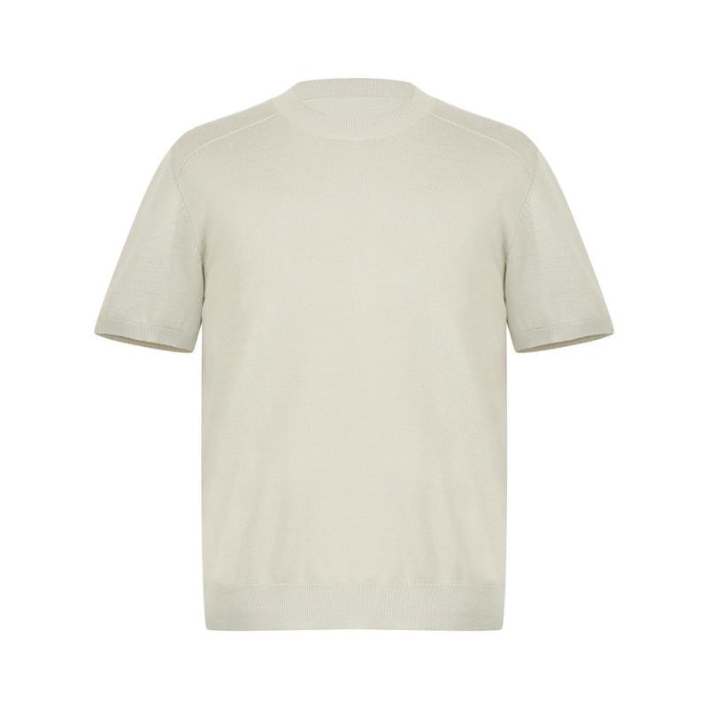 メンズ 夏用 ニット 短袖 Tシャツ シンプル 無地 スリムフィット 丸首 インナー トップス 普段使い カジュアル 軽量 伸縮性 吸湿速乾