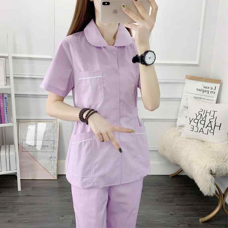 看護服 女性用 短袖 分体式 セット 医療 ユニフォーム 口腔 歯科 作業着 介護服 リハビリテーション 対応 病院 クリニック 用 快適 機能性