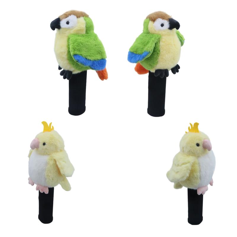 ゴルフ ヘッドカバー オウム 動物柄 カートゥーン かわいい 厚手 保護 木製クラブ用 衝撃吸収 衝撃耐性 屋外スポーツ アクセサリー
