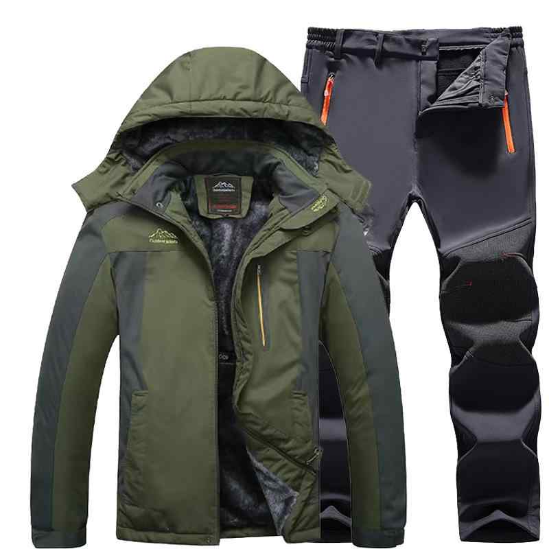 メンズ アウトドア ジャケット パンツ セット 秋冬 保温 登山 ハイキング 防水 防風 フリース 長ズボン 軽量 通気性