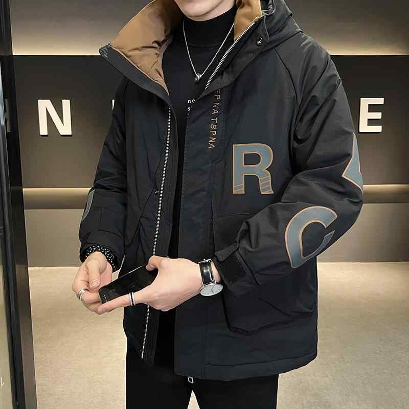 ダウンジャケット 男性用 中長丈 フード付き ビッグシルエット ミリタリースタイル 厚手 ダウン填充 保温 防寒 防風 冬 アウター 普段使い カジュアル アウトドア|日用雑貨 RISE店