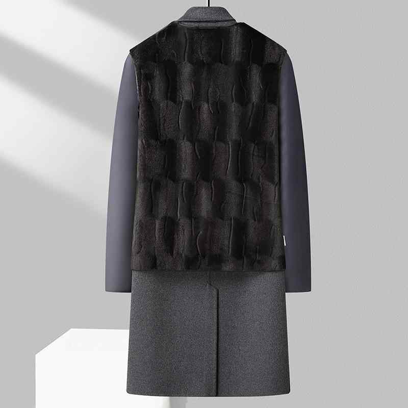 メンズ 秋冬 ウール ロングコート ダブルブレスト 膝下丈 100%羊毛 ベルベット 裏地 ダブルフェイス 高級感 暖か 通勤用 アウトドア 19,400円