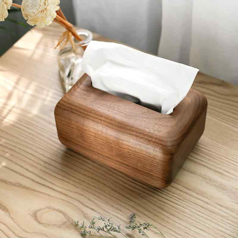 北欧風 実木 黒胡桃木 ティッシュボックス席 リビング 夕ご飯 身寄り用 テーブルナプキン 納める 容れもの 木製 ボックス席 生まれながら原料品 御前上等感 分かりやすい ひな形