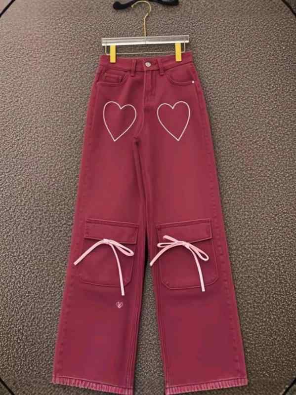 レディース ジーンズ カーゴパンツ ワイドレッグ 多衣嚢 心地好い ボトムス 普段使い走り 綿原材料 伸ばすこと ゆったり影ぼうし 通い相応う