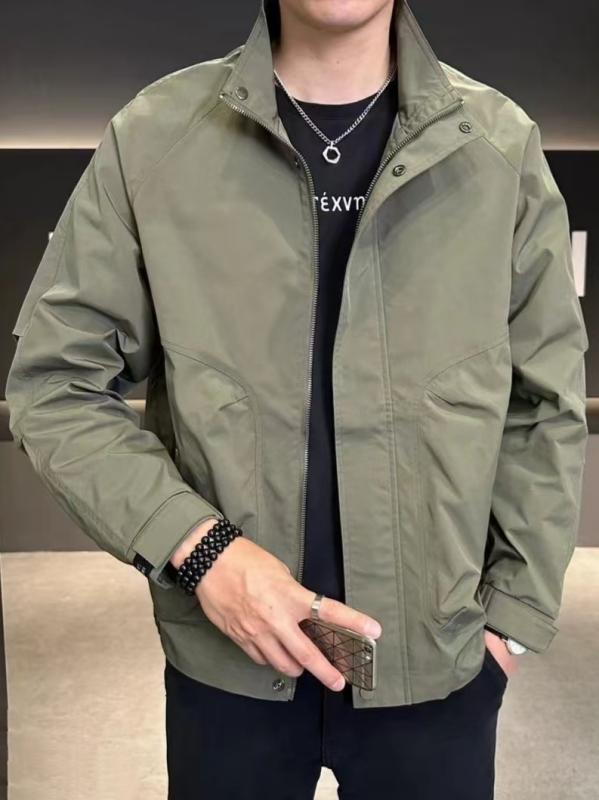 ジャケット メンズ 立襟 ワーク スタイル クール ミリタリー風 カジュアル アウター スタイリッシュ 汎用 ファッション トレンド 軽量 伸縮性