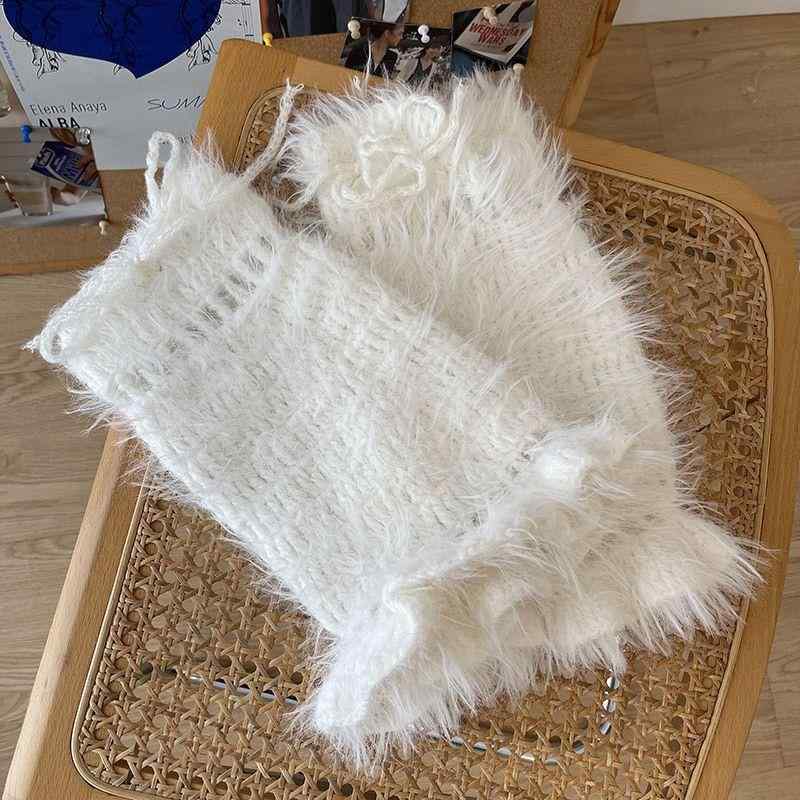 レディース ふわふわ ミンク風 ニット レース 透け 紐 リボン フリル ソックス かわいい ストリートファッション 柔らかい 素材 軽量