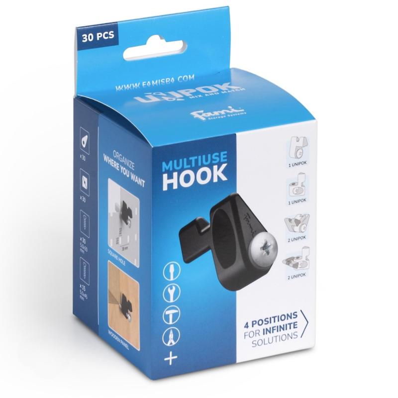 Fami パンチングパネル専用ユニバーサルフック UNIPOK 30個入り FBLIT009007