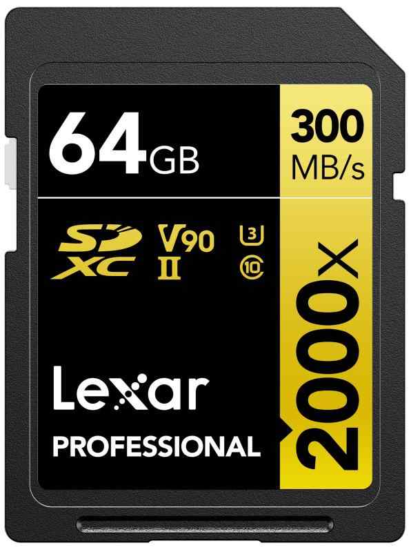 Lexar Professional 64GB SDXC 2000X UHS II 読み込む 300mb 書きとどめる 260mb 4K 記憶装置歌留多 (LSD2000064G-BNNNG)