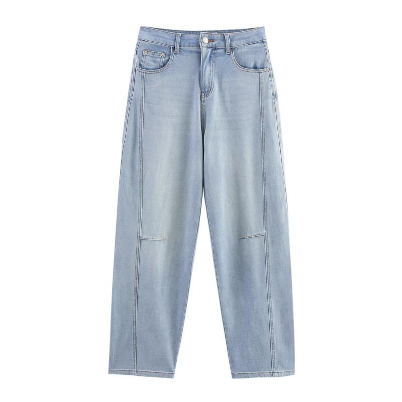 レディース デニムパンツ クール ゆったり ハーレムパンツ ワイドレッグ ルーズフィット カジュアル ストリート コットン ストレッチ デニム ボトムス