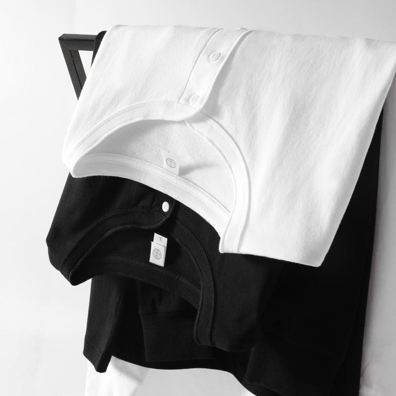 メンズ 長袖 ヘンリーネック Tシャツ 綿素材 秋冬用 厚手 ゆったり 白 トップス アメリカンスタイル ルーズフィット コットン 暖か 日常使い