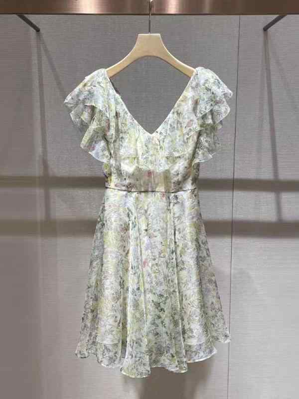 レディース 衣装 夏用 たまり場風 Vのど首 フラウンス 短袖 酉の方角シェイプ A生産ライン 表現スタイル引きあげる 口さかしい 女子らしい 心地よい