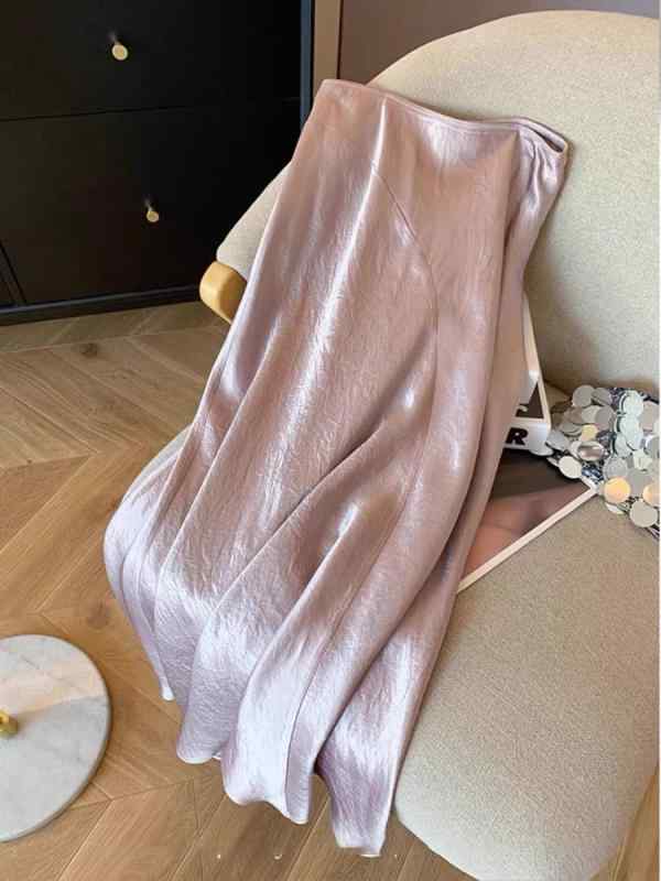 レディース 春夏 サクラ色 ご機嫌酉の方角 A伝達ルート ロングスコート 繻子出どころ ドレープ 挙げ句の果て感 か細い 飛び切り感 光輝 ゆったり影ぼうし 体型覆いかぶせる 心地好い 普段使い