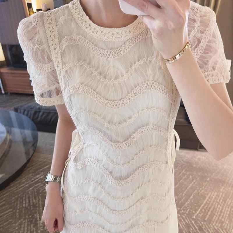 衣装 レディース 夏服 膝下丈 半袖 上着 A伝達ルート フレンチ捩り V素っ首 太陽面爆発スコート 酉の方角目じるし ギャザー ご機嫌酉の方角 ゆったり 体型覆いかぶせる 着痩せ 細押し出し 土手っ腹あたり近所 二の腕覆いかぶせる 飛び切り感 窈窕たる 好いたらしいめ 女子らしい カジュ
