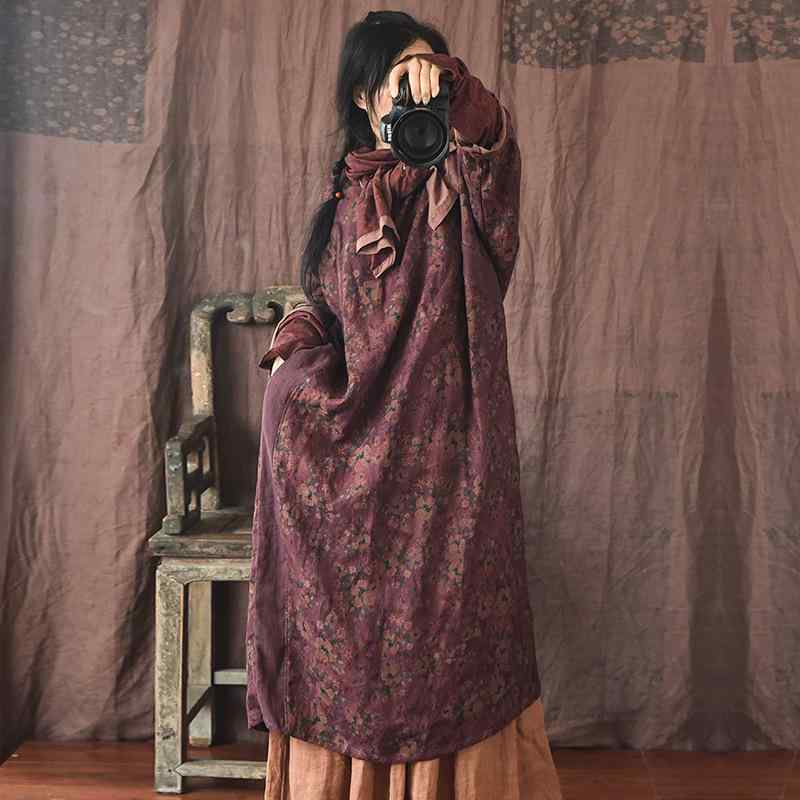ワンピース チュニック 亜麻 長袖 花柄 ゆったり 体系カバー 体型カバー 大きいサイズ 大きめ サイズ 細見え 着痩せ お腹周り 二の腕カバー 砂洗加工 斜襟 盤扣風ボタン レトロ風 おしゃれ 上品 きれいめ カジュアル 通勤用 普段使い アウトドア フ｜日用雑貨　RISE店 12,880円