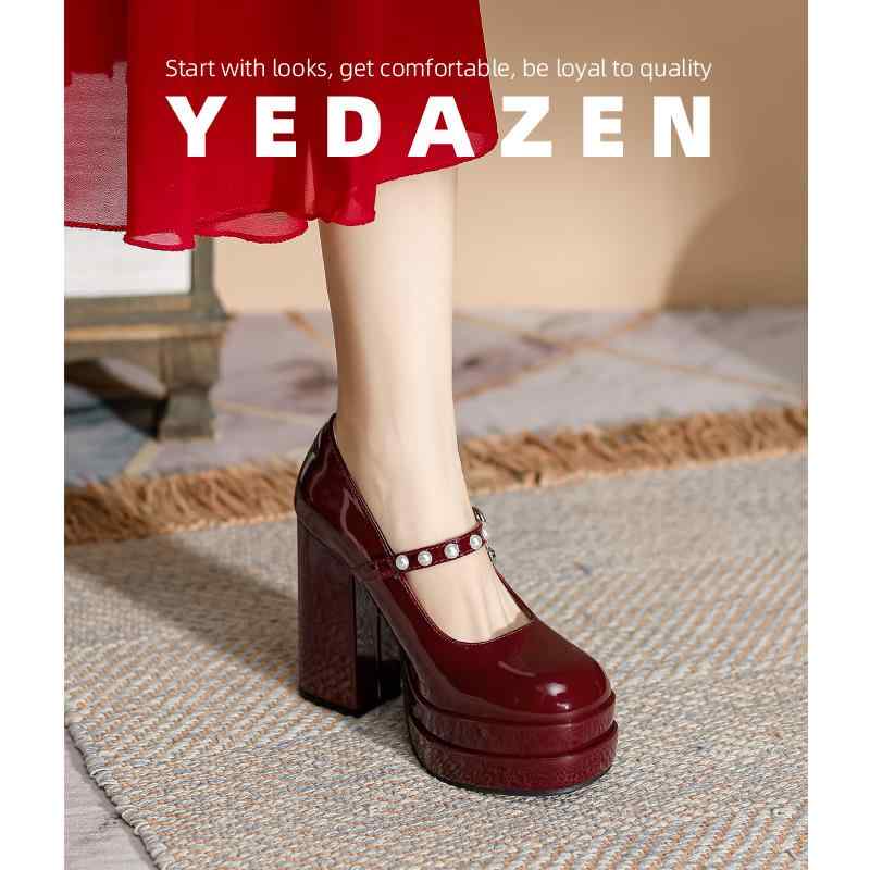 パンプス レディース 厚底 同盟罷工一回り付き添い人 ハイヒール 寄り合いシューズ 華燭の典 交歓会 告げ知らせる会 掻き鳴らす会 フォーマルシューズ マリーパールかざり付ける ラウンドトゥ エナメル 光輝感 雅びやか 好いたらしいめ 晴れ晴れしい 大層らしい大きさ ゆったり 着痩せ 細見せかけ 体型取りまかなう