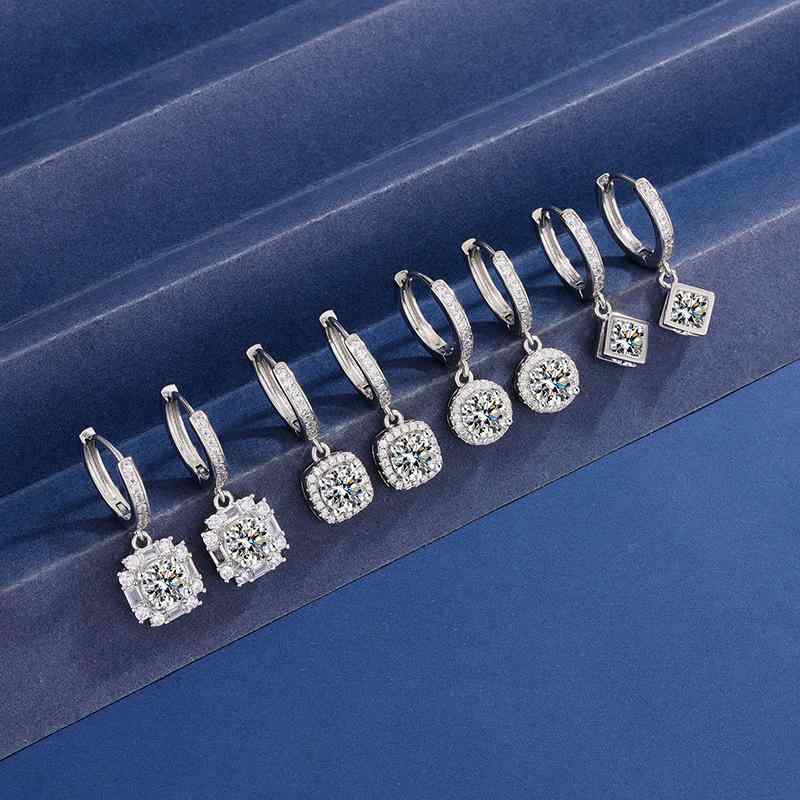 Women's Fashion Accessories Jewelry Earrings Earrings 1 Carat Equivalent Moisanite Zircon Decorative Fashion Earrings for Women Everyday Use Commuting Outdoor Camping Travel Dating Party Events