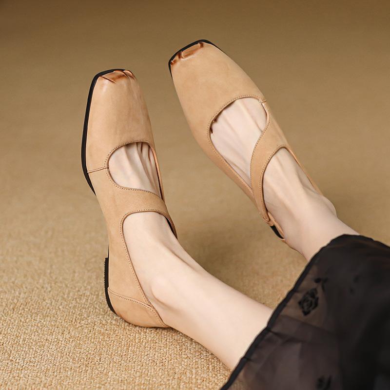 平ったいシューズ レディース 平べったい靴 バレーシューズ 浅口 パンプス 革 本当のなめし革 置き目踵 履き分かりやすい 一方ならずない パステル色の 疲れにくい 歩き分かりやすい レトロ 古典派音楽 心地好い 通学 通い用 普段使い走り デイリー 旅する 今めかしい かわい