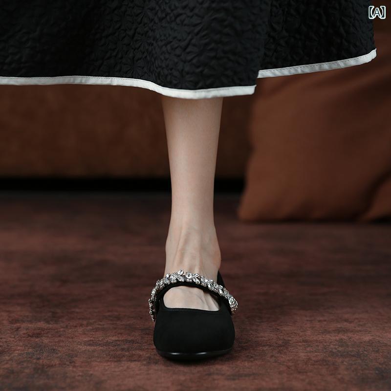 パンプス レディース 置き目踵 木目細かシューズ 平べったい 一方ならずない 歩き分かりやすい バレーシューズ 浅口 労働者の一団のど首 ラウンドトゥ 生産ライン石ころ 同盟罷工さあ美 ビジュー付き添い人 パステル色の 疲れにくい 履き分かりやすい 靴 お上さん靴 美脚 通い 通学 普段履き 四分子